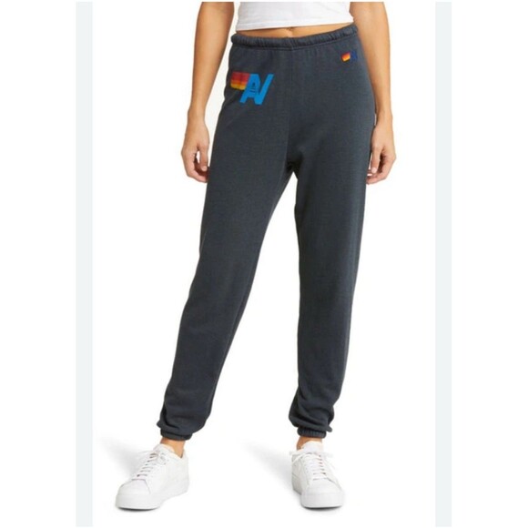 Aviator Nation Size XS AV Logo Sweatpants Joggers Charcoal - Picture 1 of 11